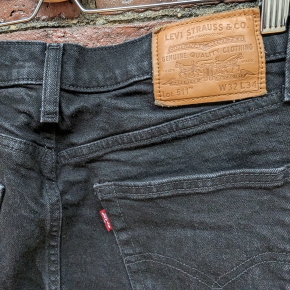 Levi's Premium Black Denim 511s W 32 L 34 - Picture 5 of 10